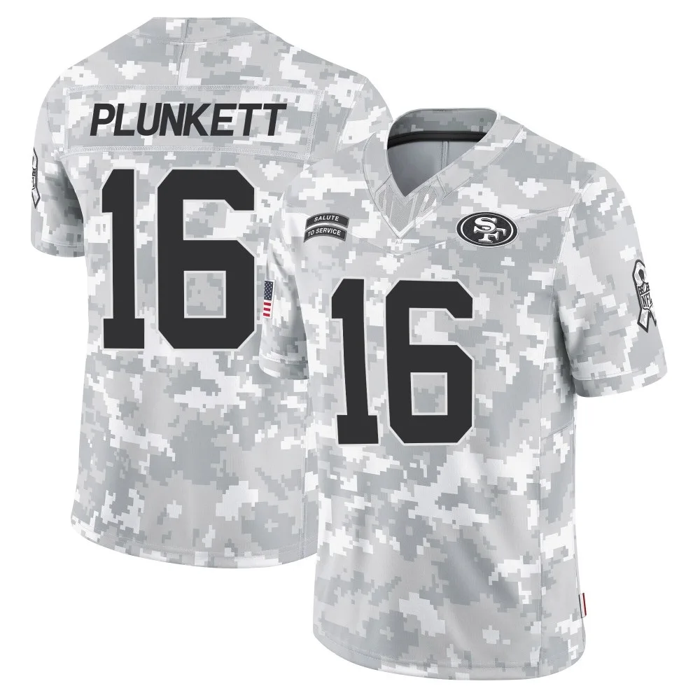 Youth San Francisco 49ers Jim Plunkett Nike 2024 Salute To Service Limited Arctic Camo Jersey Youth San Francisco 49ers Jim Plunkett Nike 2024 Salute To Service Limited Arctic Camo Jersey
