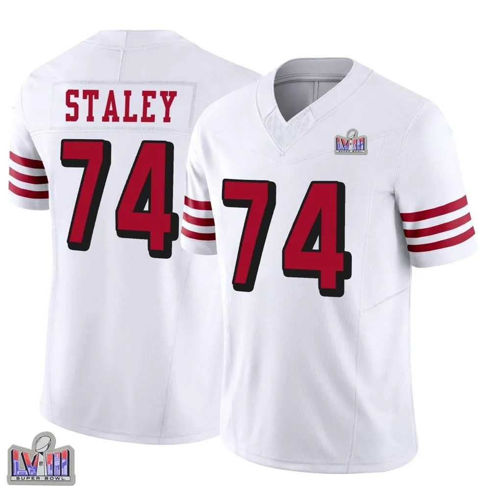 Men's San Francisco 49ers Joe Staley Nike Alternate Vapor F.U.S.E. Super Bowl LVIII Patch Limited White Jersey Men's San Francisco 49ers Joe Staley Nike Alternate Vapor F.U.S.E. Super Bowl LVIII Patch Limited White Jersey