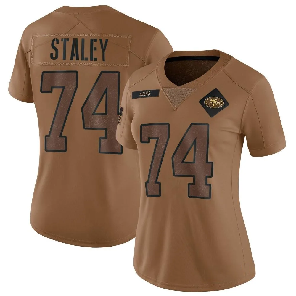 Women's San Francisco 49ers Joe Staley Nike 2023 Salute To Service Limited Brown Jersey Women's San Francisco 49ers Joe Staley Nike 2023 Salute To Service Limited Brown Jersey