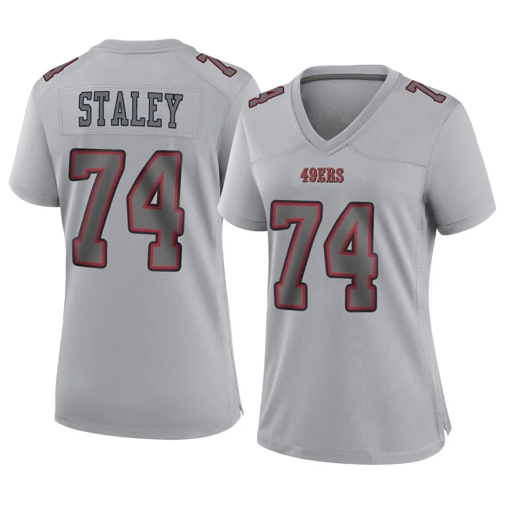 Women's San Francisco 49ers Joe Staley Nike Atmosphere Fashion Game Gray Jersey Women's San Francisco 49ers Joe Staley Nike Atmosphere Fashion Game Gray Jersey