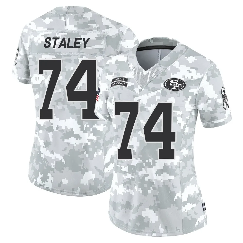 Women's San Francisco 49ers Joe Staley Nike Francisco 2024 Salute To Service Limited Arctic Camo Jersey Women's San Francisco 49ers Joe Staley Nike Francisco 2024 Salute To Service Limited Arctic Camo Jersey