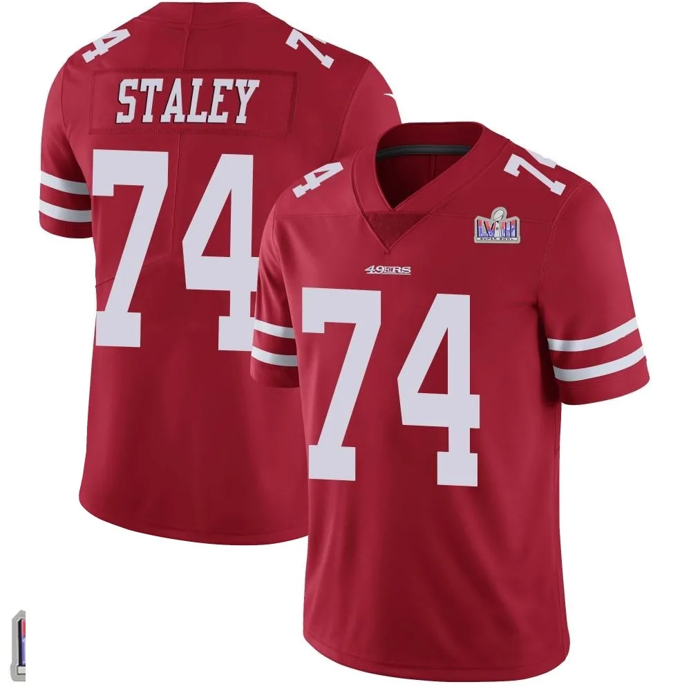 Youth San Francisco 49ers Joe Staley Nike Team Color Vapor Untouchable Super Bowl LVIII Patch Limited Red Jersey Youth San Francisco 49ers Joe Staley Nike Team Color Vapor Untouchable Super Bowl LVIII Patch Limited Red Jersey