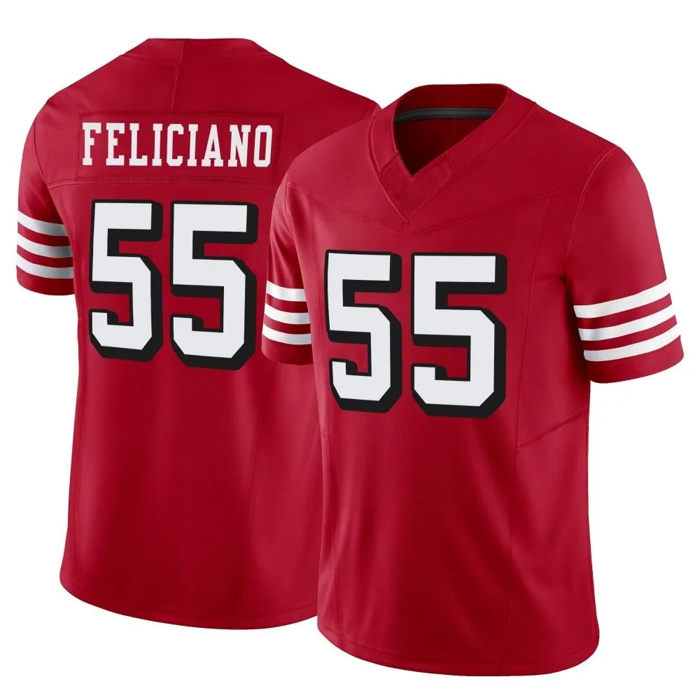 Men's San Francisco 49ers Jon Feliciano Nike Alternate Vapor F.U.S.E. Limited Scarlet Jersey Men's San Francisco 49ers Jon Feliciano Nike Alternate Vapor F.U.S.E. Limited Scarlet Jersey