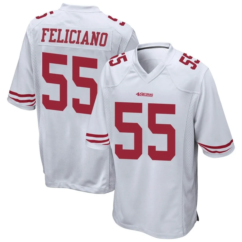 Men's San Francisco 49ers Jon Feliciano Nike Game White Jersey Men's San Francisco 49ers Jon Feliciano Nike Game White Jersey
