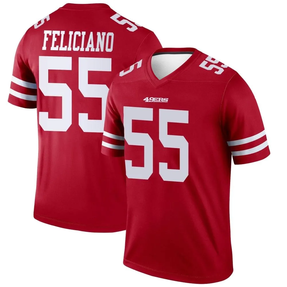 Men's San Francisco 49ers Jon Feliciano Nike Legend Scarlet Jersey Men's San Francisco 49ers Jon Feliciano Nike Legend Scarlet Jersey