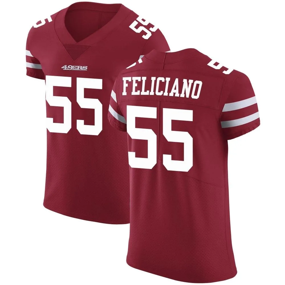 Men's San Francisco 49ers Jon Feliciano Nike Team Color Vapor Untouchable Elite Red Jersey Men's San Francisco 49ers Jon Feliciano Nike Team Color Vapor Untouchable Elite Red Jersey