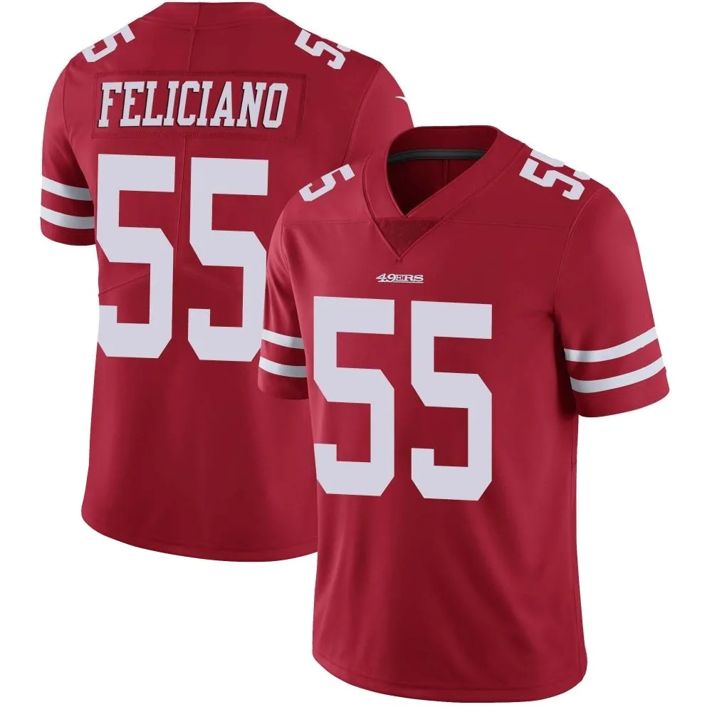 Men's San Francisco 49ers Jon Feliciano Nike Team Color Vapor Untouchable Limited Red Jersey Men's San Francisco 49ers Jon Feliciano Nike Team Color Vapor Untouchable Limited Red Jersey
