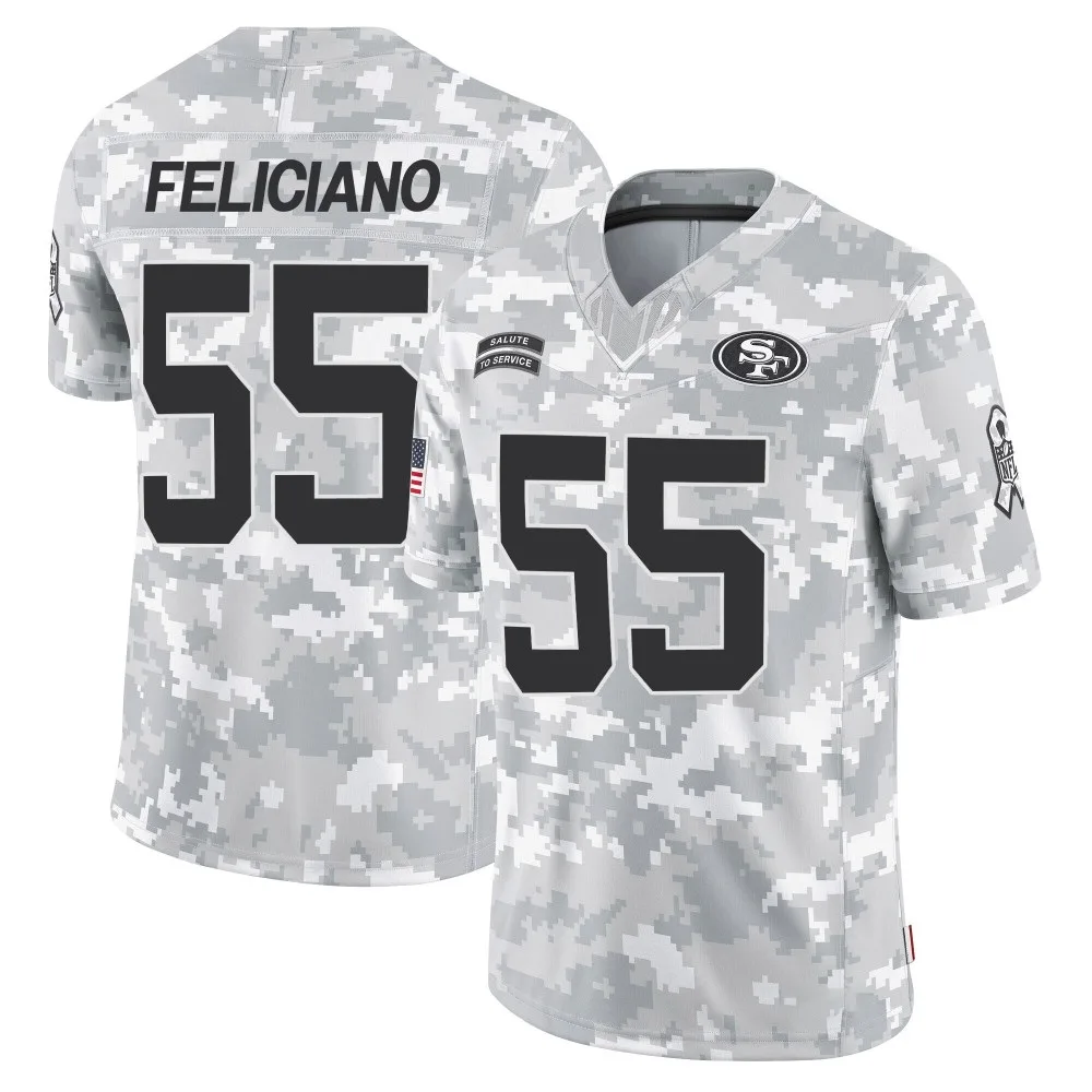 Youth San Francisco 49ers Jon Feliciano Nike 2024 Salute To Service Limited Arctic Camo Jersey Youth San Francisco 49ers Jon Feliciano Nike 2024 Salute To Service Limited Arctic Camo Jersey