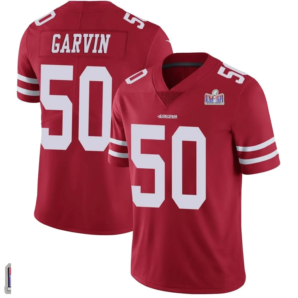 Youth San Francisco 49ers Jonathan Garvin Nike Team Color Vapor Untouchable Super Bowl LVIII Patch Limited Red Jersey Youth San Francisco 49ers Jonathan Garvin Nike Team Color Vapor Untouchable Super Bowl LVIII Patch Limited Red Jersey