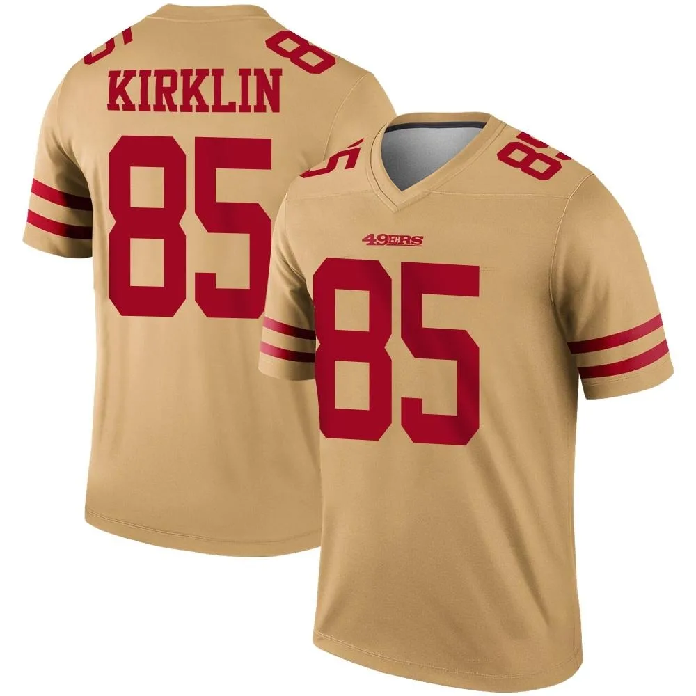 Men's San Francisco 49ers Jontre Kirklin Nike Inverted Legend Gold Jersey Men's San Francisco 49ers Jontre Kirklin Nike Inverted Legend Gold Jersey