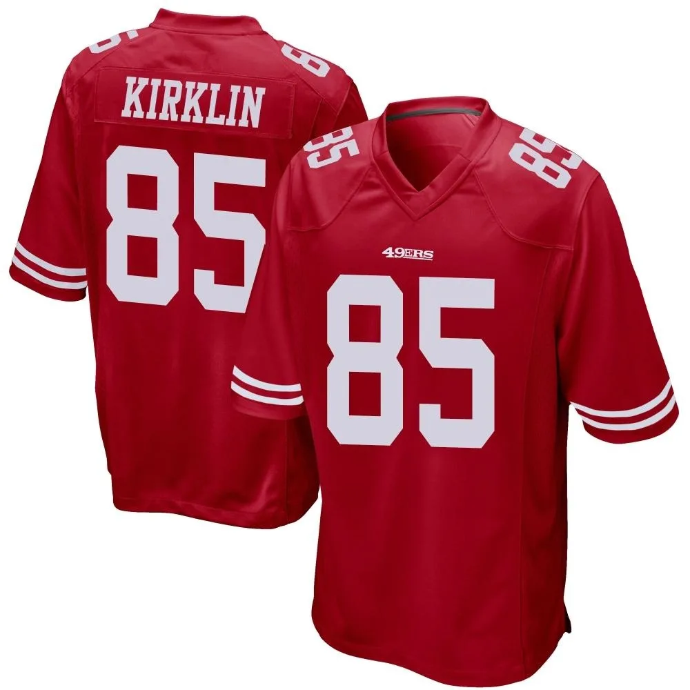Men's San Francisco 49ers Jontre Kirklin Nike Team Color Game Red Jersey Men's San Francisco 49ers Jontre Kirklin Nike Team Color Game Red Jersey