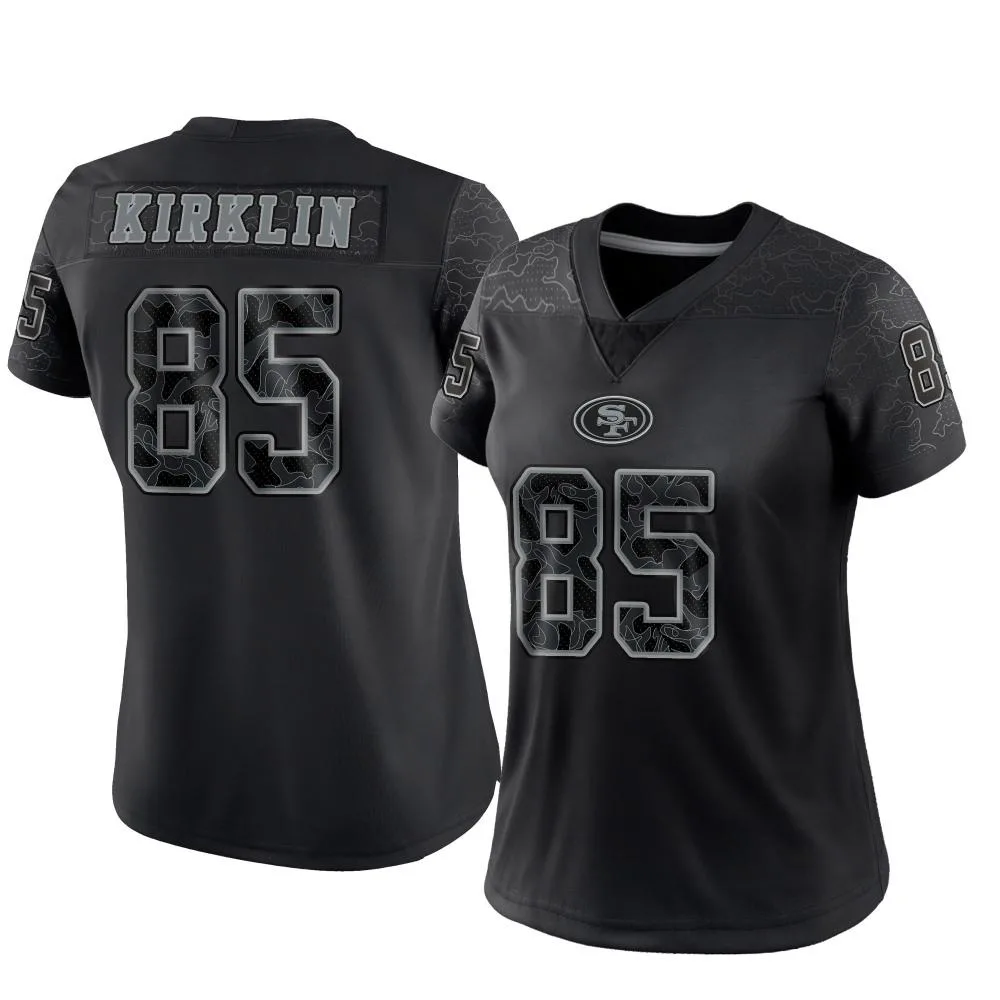 Women's San Francisco 49ers Jontre Kirklin Nike Reflective Limited Black Jersey Women's San Francisco 49ers Jontre Kirklin Nike Reflective Limited Black Jersey