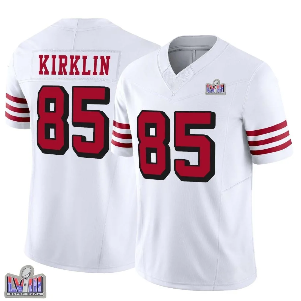 Youth San Francisco 49ers Jontre Kirklin Nike Alternate Vapor F.U.S.E. Super Bowl LVIII Patch Limited White Jersey Youth San Francisco 49ers Jontre Kirklin Nike Alternate Vapor F.U.S.E. Super Bowl LVIII Patch Limited White Jersey