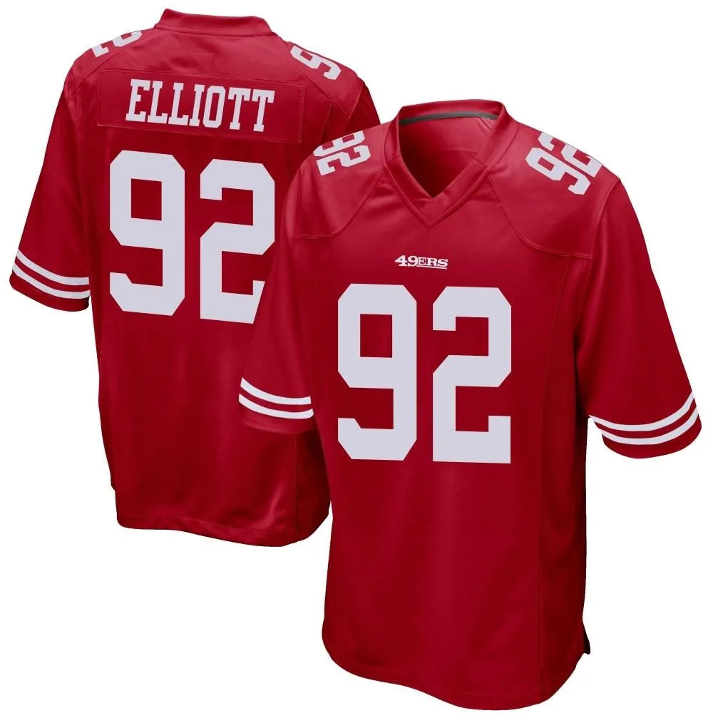 Men's San Francisco 49ers Jordan Elliott Nike Team Color Game Red Jersey Men's San Francisco 49ers Jordan Elliott Nike Team Color Game Red Jersey
