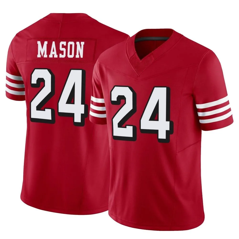 Men's San Francisco 49ers Jordan Mason Nike Alternate Vapor F.U.S.E. Limited Scarlet Jersey Men's San Francisco 49ers Jordan Mason Nike Alternate Vapor F.U.S.E. Limited Scarlet Jersey