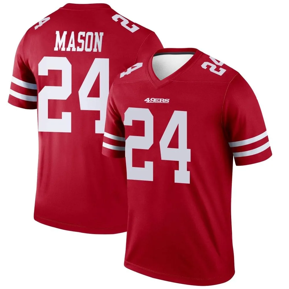 Men's San Francisco 49ers Jordan Mason Nike Legend Scarlet Jersey Men's San Francisco 49ers Jordan Mason Nike Legend Scarlet Jersey