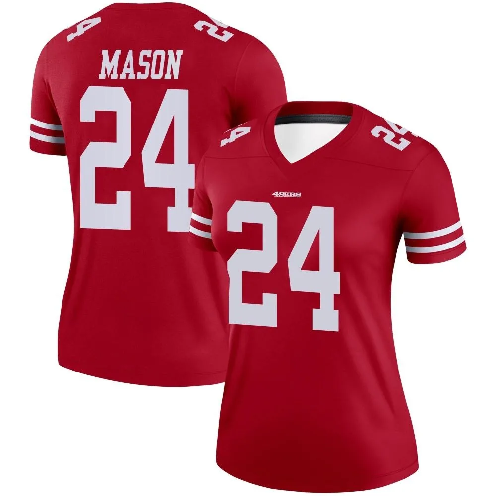 Women's San Francisco 49ers Jordan Mason Nike Legend Scarlet Jersey Women's San Francisco 49ers Jordan Mason Nike Legend Scarlet Jersey
