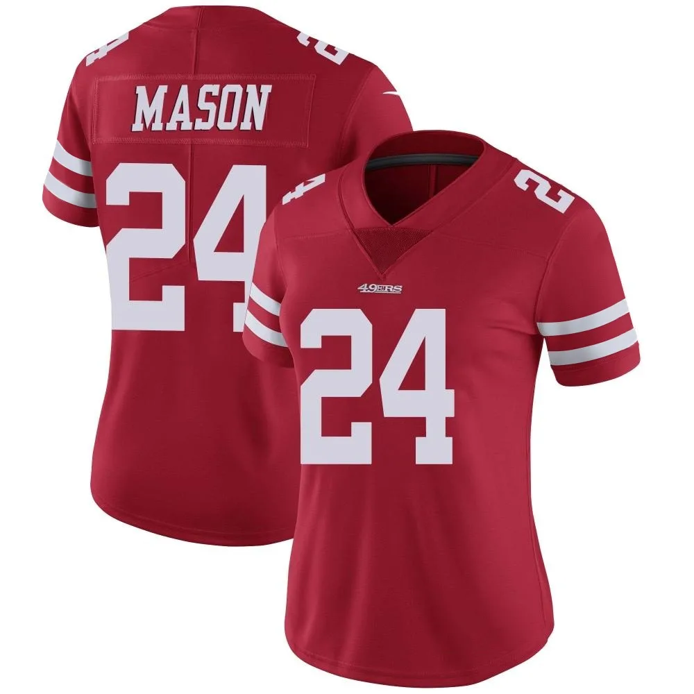 Women's San Francisco 49ers Jordan Mason Nike Team Color Vapor Untouchable Limited Red Jersey Women's San Francisco 49ers Jordan Mason Nike Team Color Vapor Untouchable Limited Red Jersey