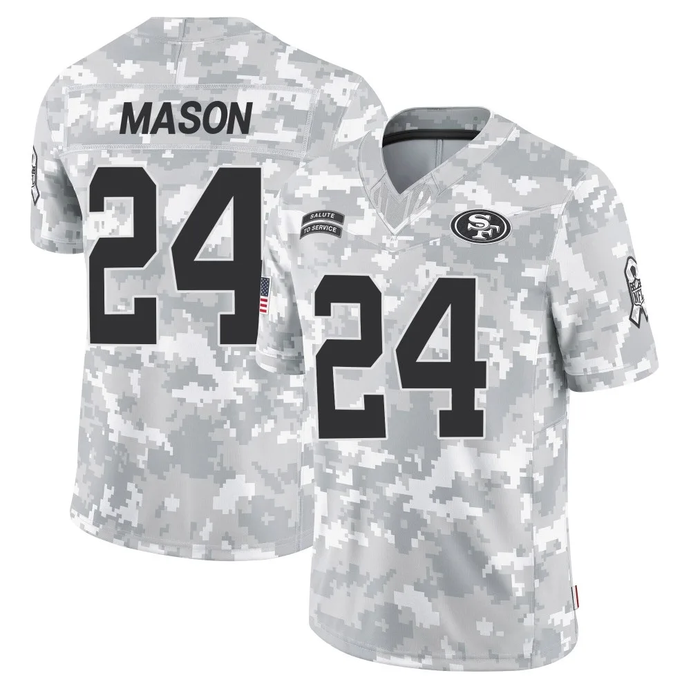 Youth San Francisco 49ers Jordan Mason Nike 2024 Salute To Service Limited Arctic Camo Jersey Youth San Francisco 49ers Jordan Mason Nike 2024 Salute To Service Limited Arctic Camo Jersey