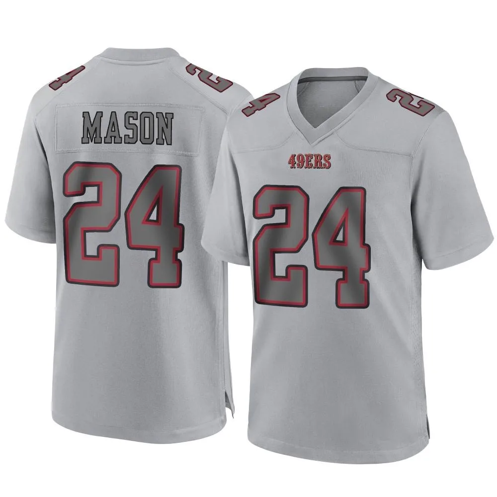 Youth San Francisco 49ers Jordan Mason Nike Atmosphere Fashion Game Gray Jersey Youth San Francisco 49ers Jordan Mason Nike Atmosphere Fashion Game Gray Jersey