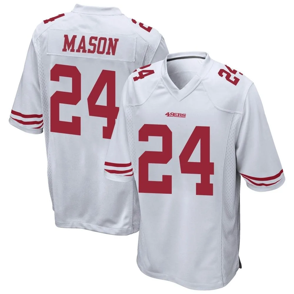 Youth San Francisco 49ers Jordan Mason Nike Game White Jersey Youth San Francisco 49ers Jordan Mason Nike Game White Jersey
