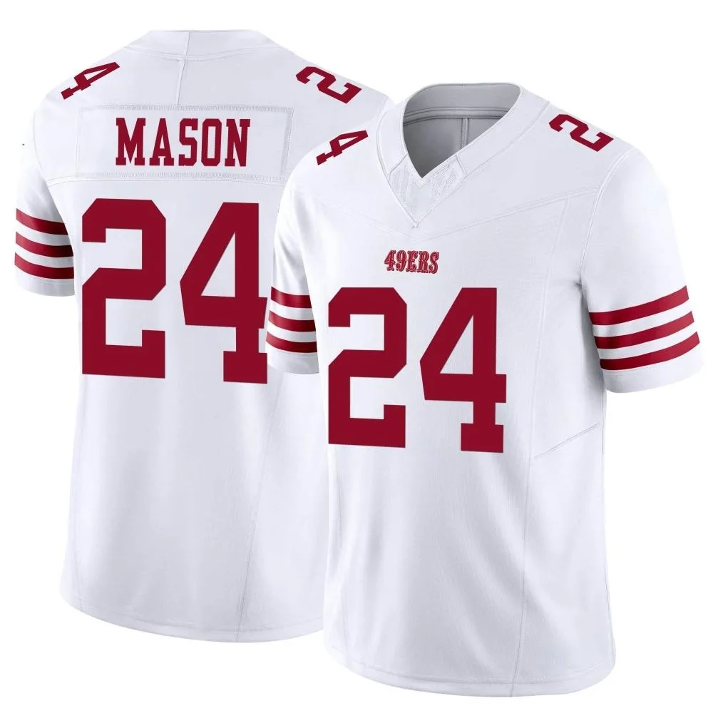 Youth San Francisco 49ers Jordan Mason Nike Vapor F.U.S.E. Limited White Jersey Youth San Francisco 49ers Jordan Mason Nike Vapor F.U.S.E. Limited White Jersey