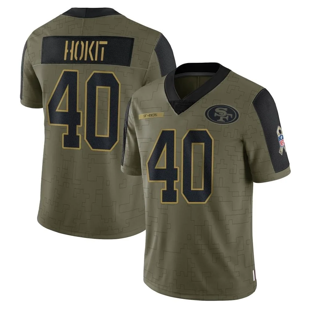 Men's San Francisco 49ers Josh Hokit Nike 2021 Salute To Service Limited Olive Jersey Men's San Francisco 49ers Josh Hokit Nike 2021 Salute To Service Limited Olive Jersey