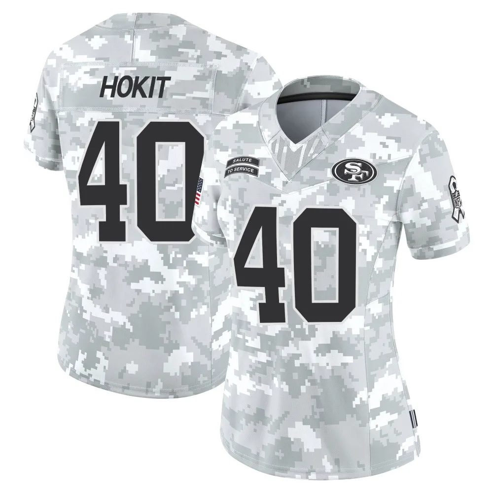 Women's San Francisco 49ers Josh Hokit Nike Francisco 2024 Salute To Service Limited Arctic Camo Jersey Women's San Francisco 49ers Josh Hokit Nike Francisco 2024 Salute To Service Limited Arctic Camo Jersey