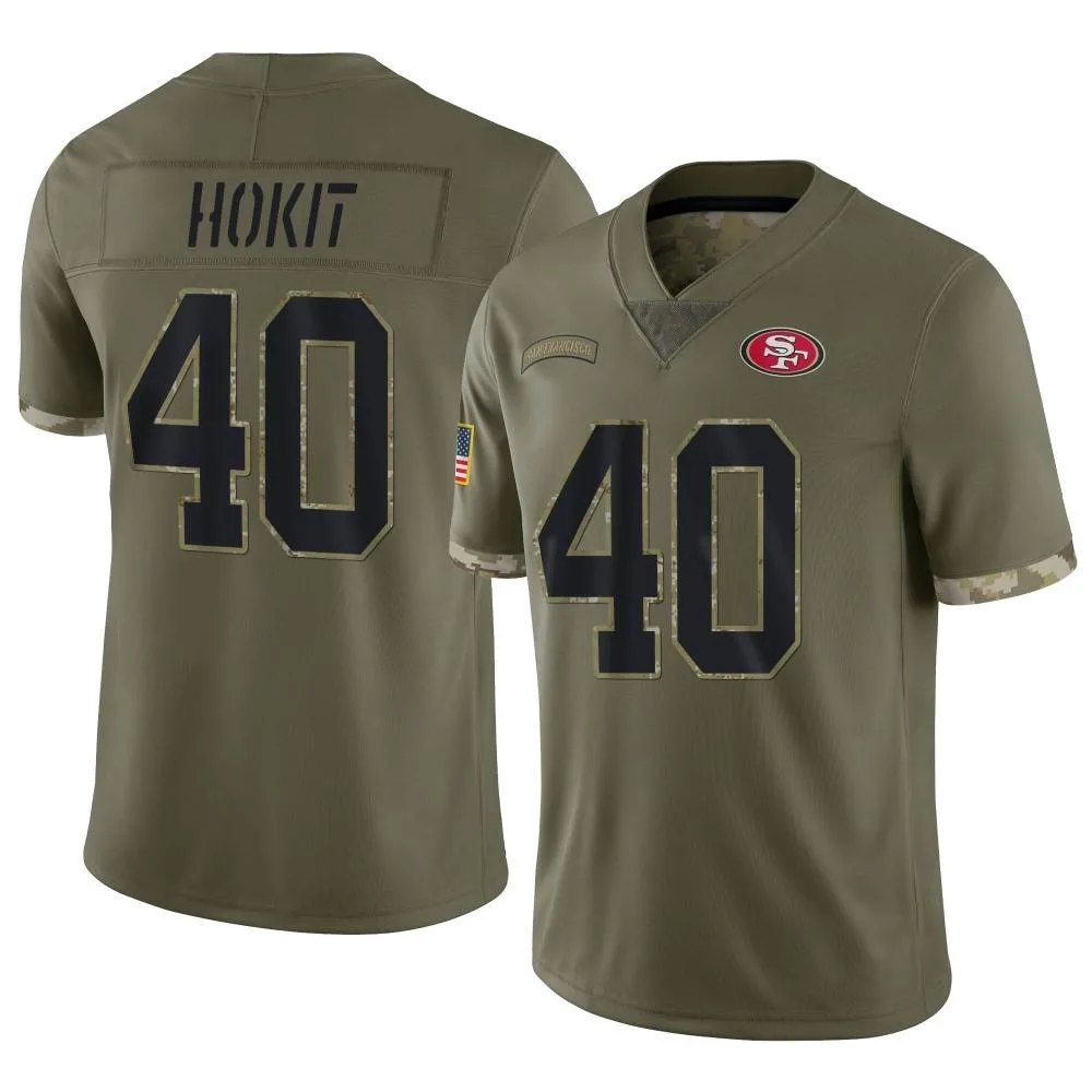 Youth San Francisco 49ers Josh Hokit Nike 2022 Salute To Service Limited Olive Jersey Youth San Francisco 49ers Josh Hokit Nike 2022 Salute To Service Limited Olive Jersey