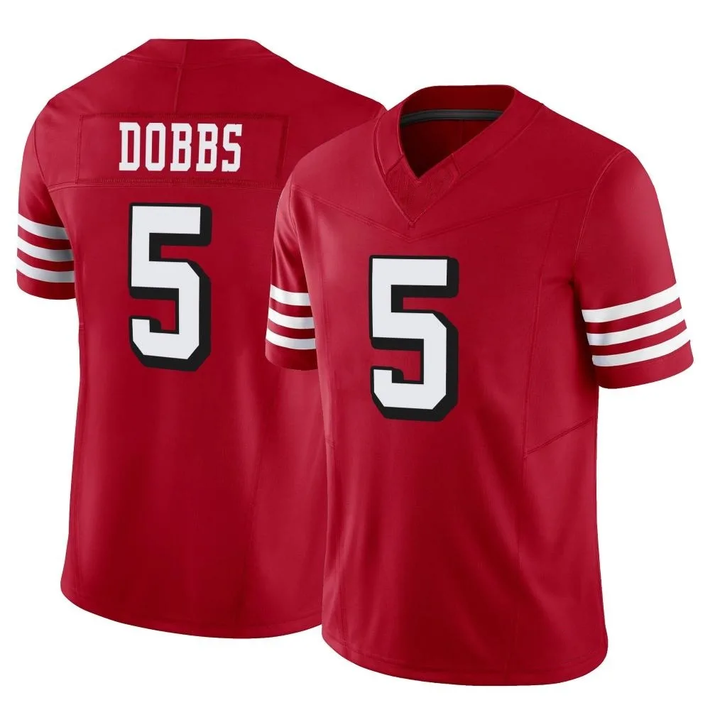 Men's San Francisco 49ers Joshua Dobbs Nike Alternate Vapor F.U.S.E. Limited Scarlet Jersey Men's San Francisco 49ers Joshua Dobbs Nike Alternate Vapor F.U.S.E. Limited Scarlet Jersey