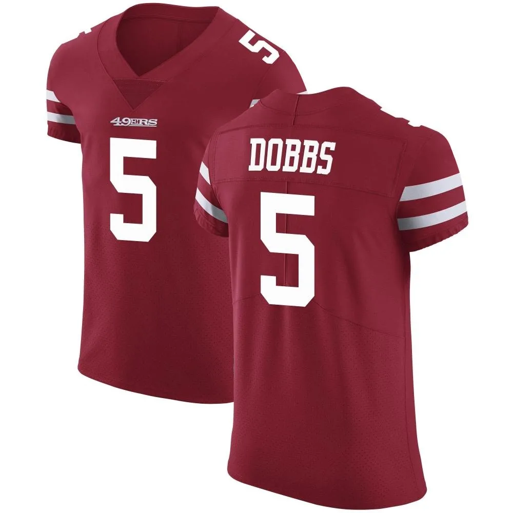 Men's San Francisco 49ers Joshua Dobbs Nike Team Color Vapor Untouchable Elite Red Jersey Men's San Francisco 49ers Joshua Dobbs Nike Team Color Vapor Untouchable Elite Red Jersey