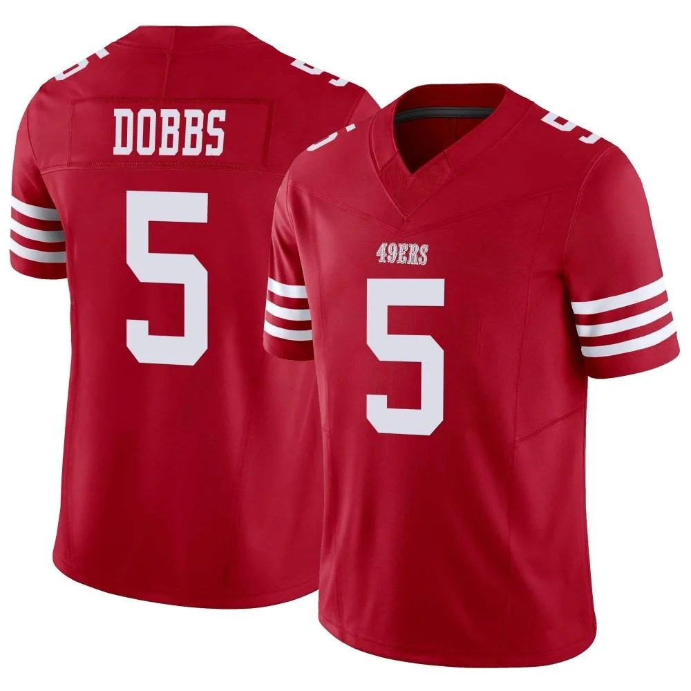 Men's San Francisco 49ers Joshua Dobbs Nike Vapor F.U.S.E. Limited Scarlet Jersey Men's San Francisco 49ers Joshua Dobbs Nike Vapor F.U.S.E. Limited Scarlet Jersey