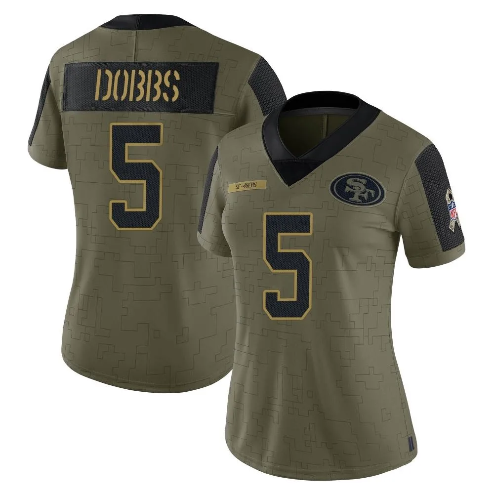 Women's San Francisco 49ers Joshua Dobbs Nike 2021 Salute To Service Limited Olive Jersey Women's San Francisco 49ers Joshua Dobbs Nike 2021 Salute To Service Limited Olive Jersey