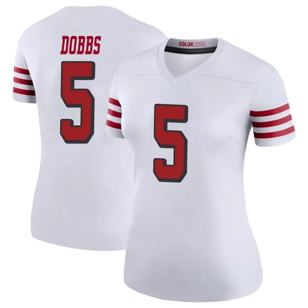 Women's San Francisco 49ers Joshua Dobbs Nike Color Rush Legend White Jersey Women's San Francisco 49ers Joshua Dobbs Nike Color Rush Legend White Jersey