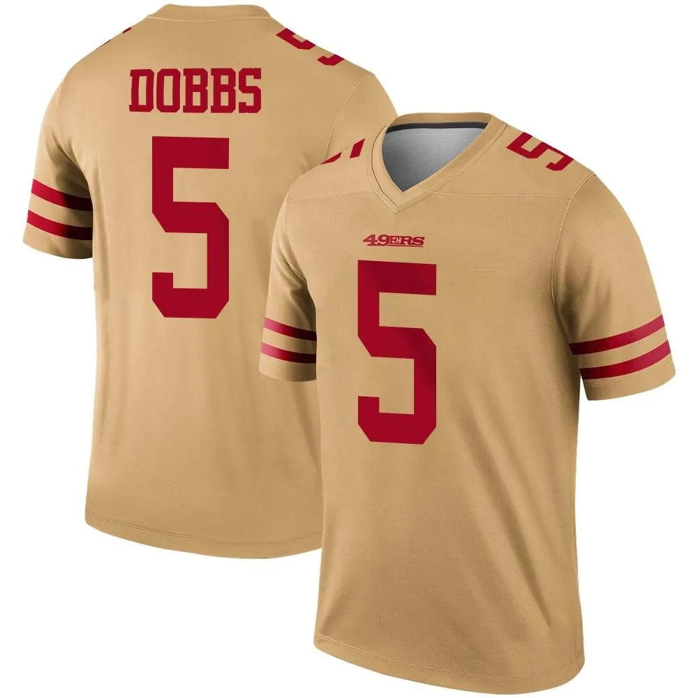 Youth San Francisco 49ers Joshua Dobbs Nike Inverted Legend Gold Jersey Youth San Francisco 49ers Joshua Dobbs Nike Inverted Legend Gold Jersey