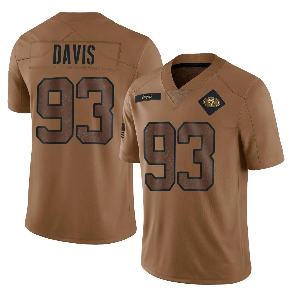 Men's San Francisco 49ers Kalia Davis Nike 2023 Salute To Service Limited Brown Jersey Men's San Francisco 49ers Kalia Davis Nike 2023 Salute To Service Limited Brown Jersey