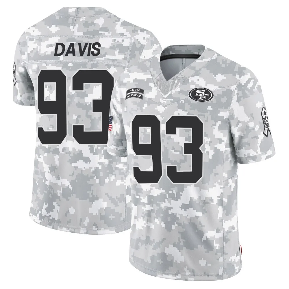 Men's San Francisco 49ers Kalia Davis Nike 2024 Salute To Service Limited Arctic Camo Jersey Men's San Francisco 49ers Kalia Davis Nike 2024 Salute To Service Limited Arctic Camo Jersey