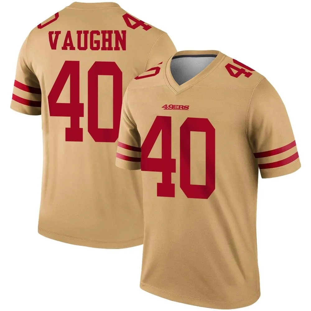 Men's San Francisco 49ers Ke'shawn Vaughn Nike Inverted Legend Gold Jersey Men's San Francisco 49ers Ke'shawn Vaughn Nike Inverted Legend Gold Jersey