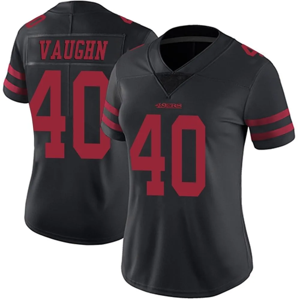 Women's San Francisco 49ers Ke'shawn Vaughn Nike Alternate Vapor Untouchable Limited Black Jersey Women's San Francisco 49ers Ke'shawn Vaughn Nike Alternate Vapor Untouchable Limited Black Jersey