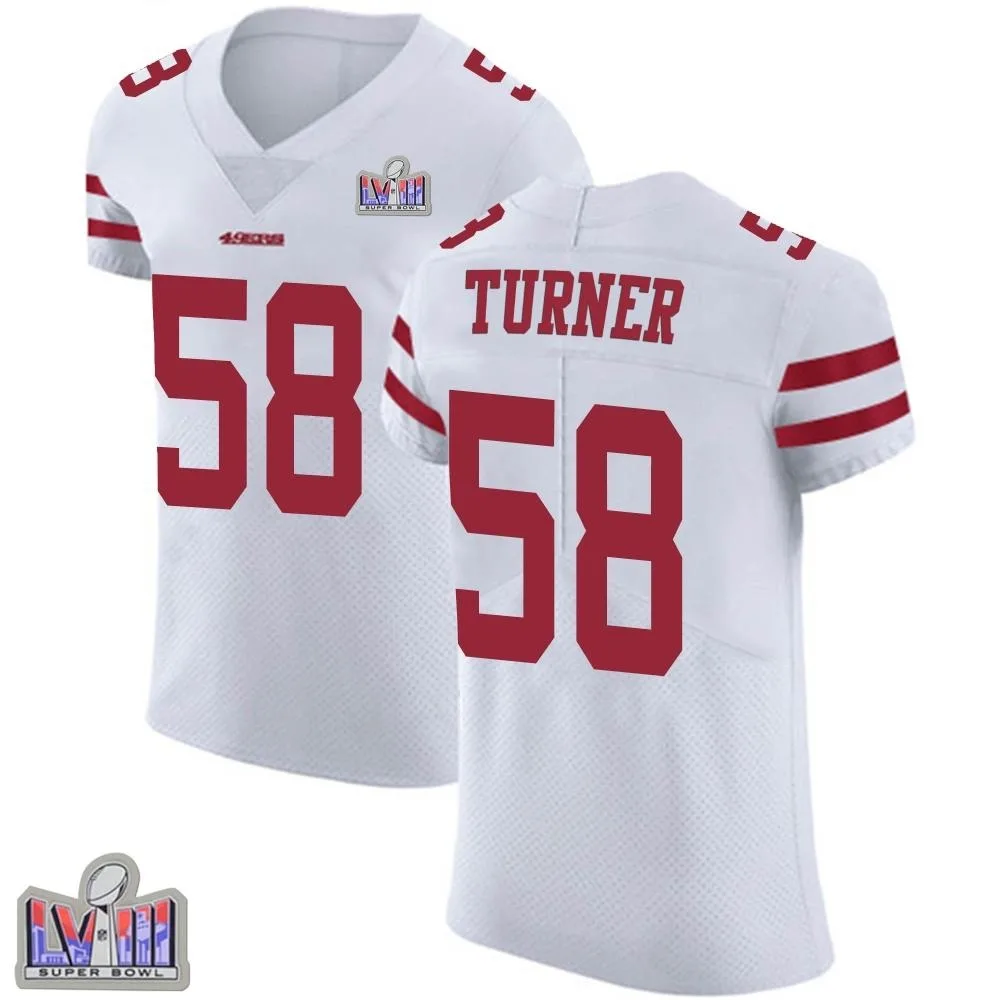 Men's San Francisco 49ers Keena Turner Nike Vapor Untouchable Super Bowl LVIII Patch Elite White Jersey Men's San Francisco 49ers Keena Turner Nike Vapor Untouchable Super Bowl LVIII Patch Elite White Jersey