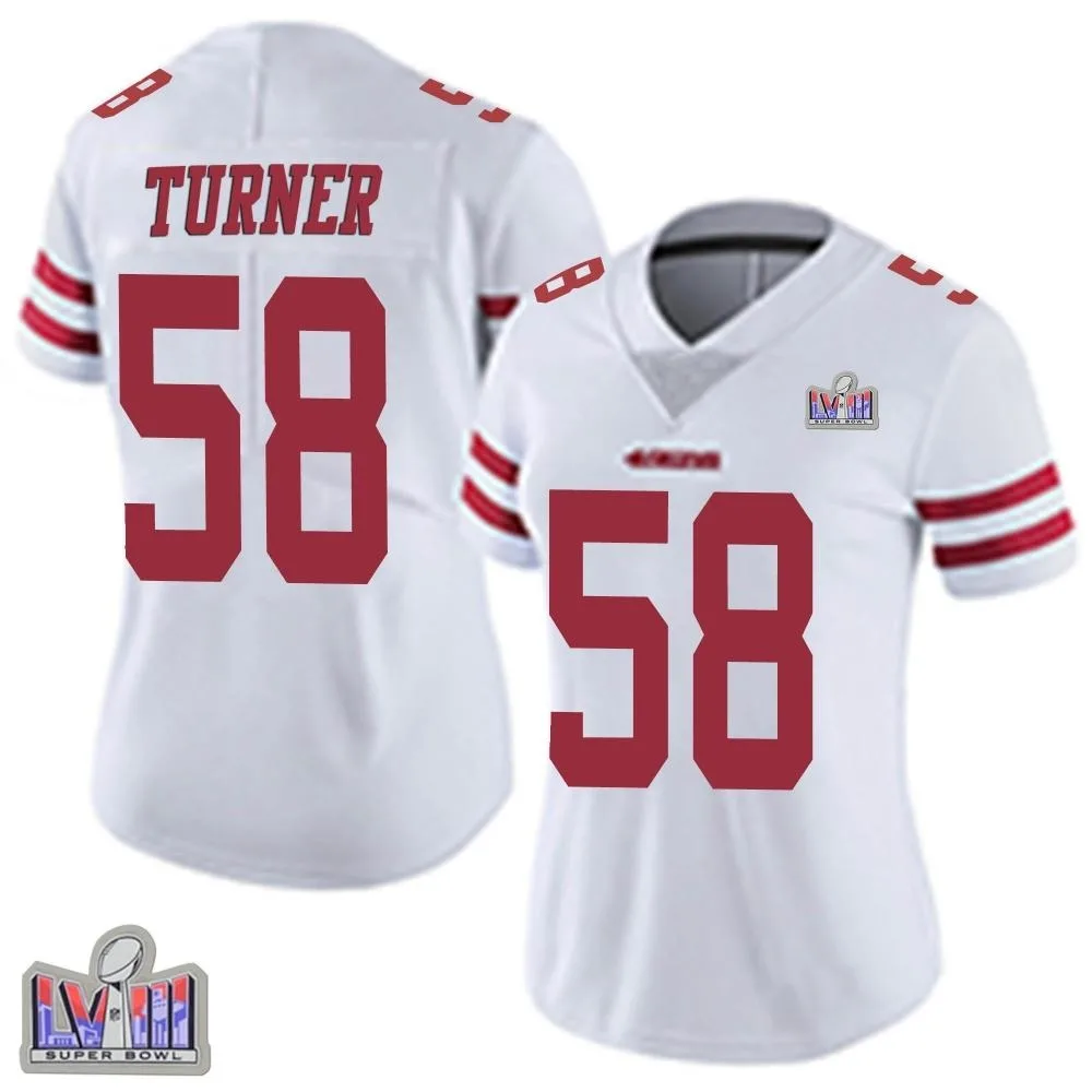 Women's San Francisco 49ers Keena Turner Nike Vapor Untouchable Super Bowl LVIII Patch Limited White Jersey Women's San Francisco 49ers Keena Turner Nike Vapor Untouchable Super Bowl LVIII Patch Limited White Jersey