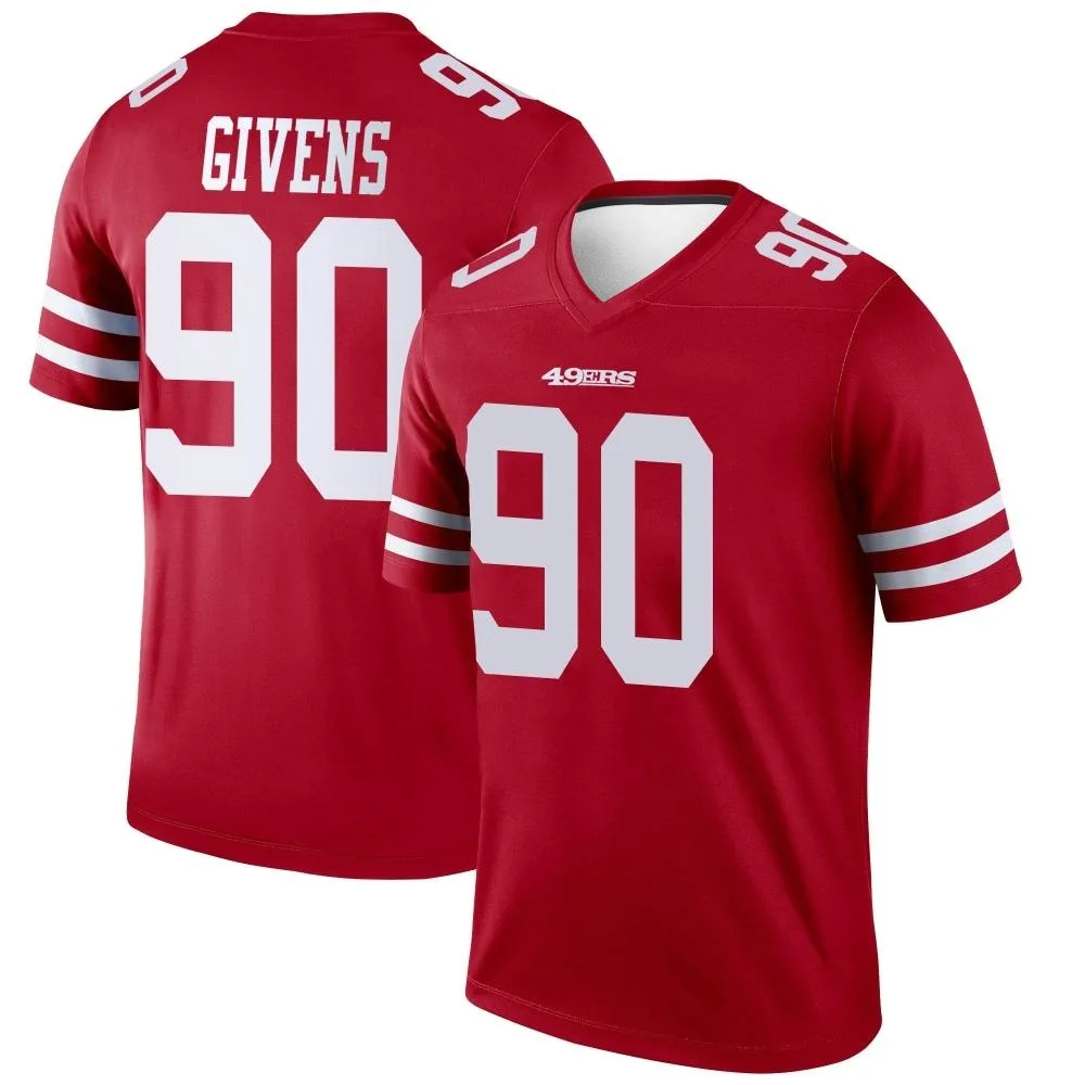 Men's San Francisco 49ers Kevin Givens Nike Legend Scarlet Jersey Men's San Francisco 49ers Kevin Givens Nike Legend Scarlet Jersey