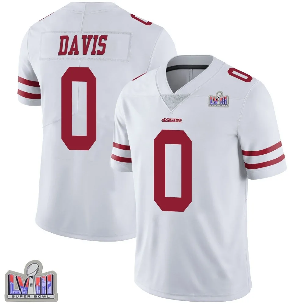 Men's San Francisco 49ers Khalil Davis Nike Vapor Untouchable Super Bowl LVIII Patch Limited White Jersey Men's San Francisco 49ers Khalil Davis Nike Vapor Untouchable Super Bowl LVIII Patch Limited White Jersey