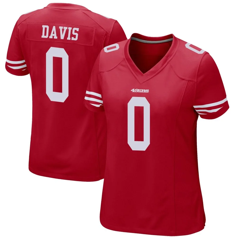 Women's San Francisco 49ers Khalil Davis Nike Team Color Game Red Jersey Women's San Francisco 49ers Khalil Davis Nike Team Color Game Red Jersey