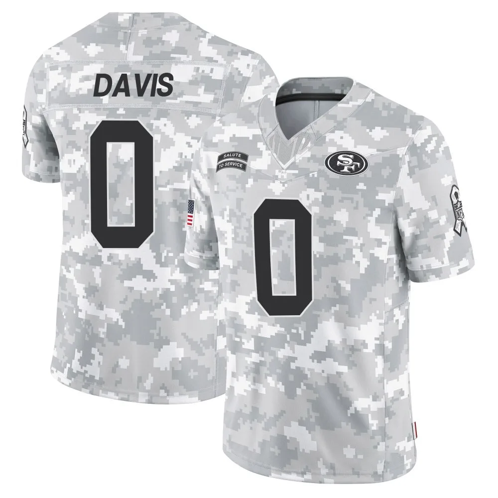 Youth San Francisco 49ers Khalil Davis Nike 2024 Salute To Service Limited Arctic Camo Jersey Youth San Francisco 49ers Khalil Davis Nike 2024 Salute To Service Limited Arctic Camo Jersey
