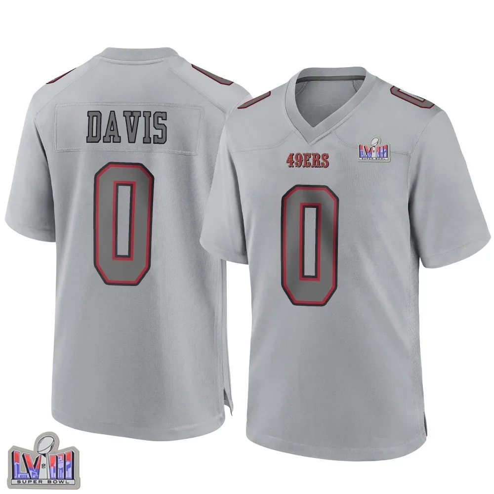 Youth San Francisco 49ers Khalil Davis Nike Atmosphere Fashion Super Bowl LVIII Patch Game Gray Jersey Youth San Francisco 49ers Khalil Davis Nike Atmosphere Fashion Super Bowl LVIII Patch Game Gray Jersey