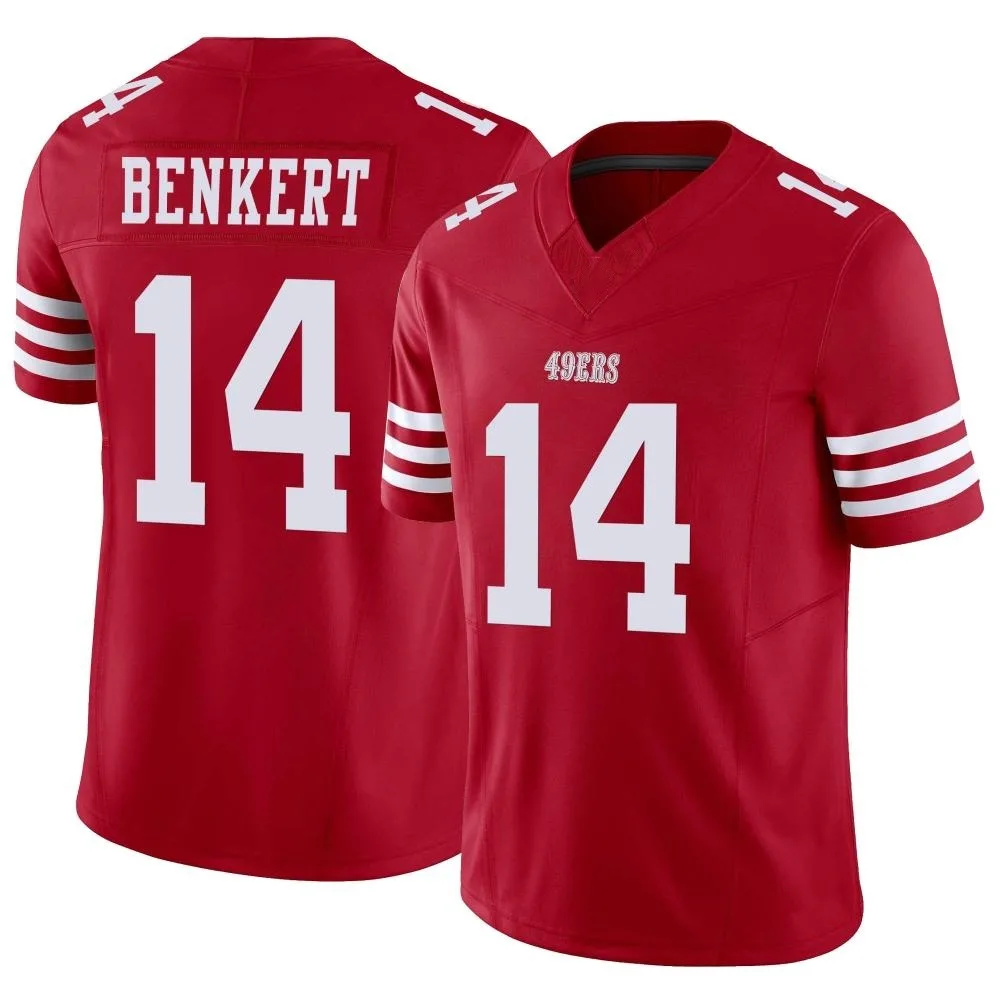 Men's San Francisco 49ers Kurt Benkert Nike Vapor F.U.S.E. Limited Scarlet Jersey Men's San Francisco 49ers Kurt Benkert Nike Vapor F.U.S.E. Limited Scarlet Jersey
