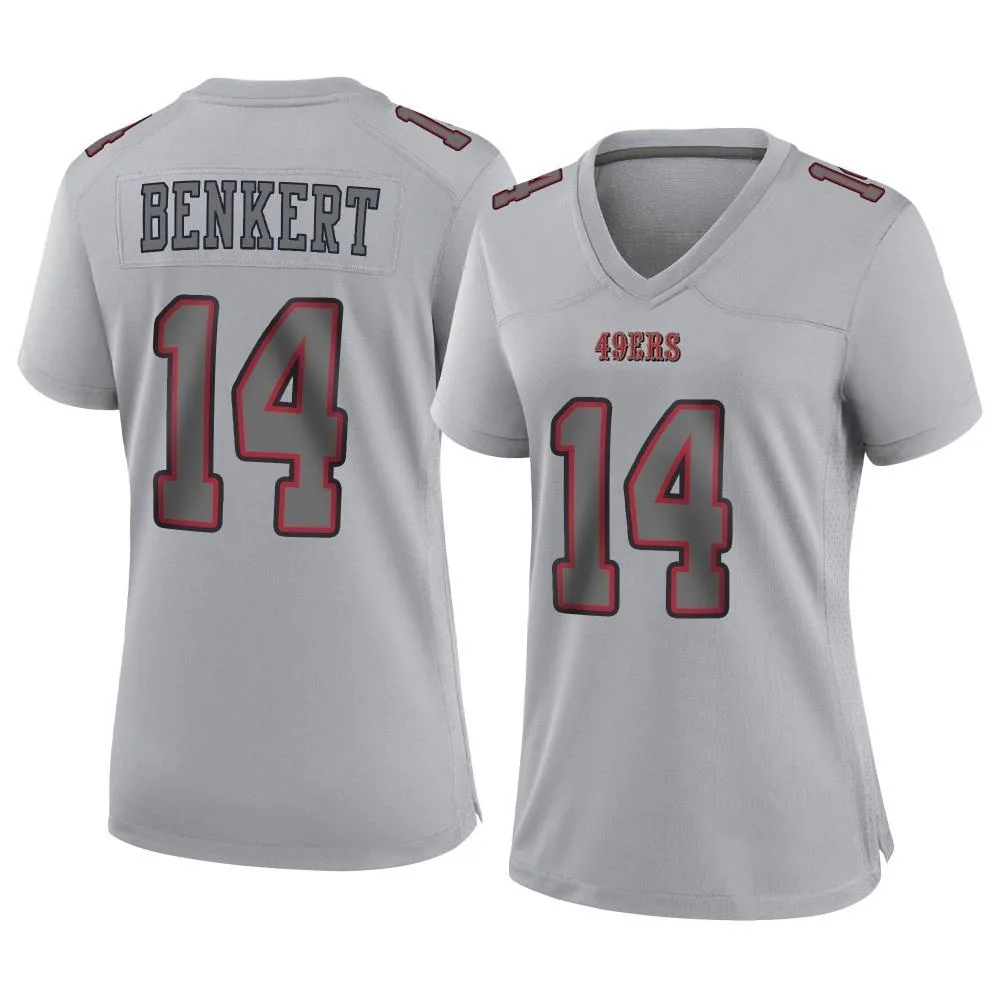 Women's San Francisco 49ers Kurt Benkert Nike Atmosphere Fashion Game Gray Jersey Women's San Francisco 49ers Kurt Benkert Nike Atmosphere Fashion Game Gray Jersey