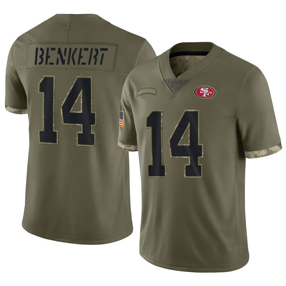 Youth San Francisco 49ers Kurt Benkert Nike 2022 Salute To Service Limited Olive Jersey Youth San Francisco 49ers Kurt Benkert Nike 2022 Salute To Service Limited Olive Jersey