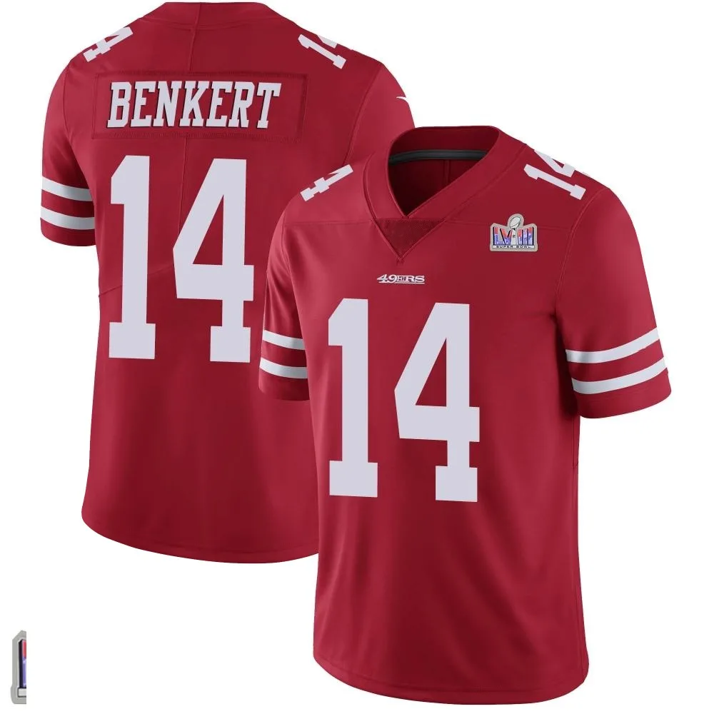 Youth San Francisco 49ers Kurt Benkert Nike Team Color Vapor Untouchable Super Bowl LVIII Patch Limited Red Jersey Youth San Francisco 49ers Kurt Benkert Nike Team Color Vapor Untouchable Super Bowl LVIII Patch Limited Red Jersey